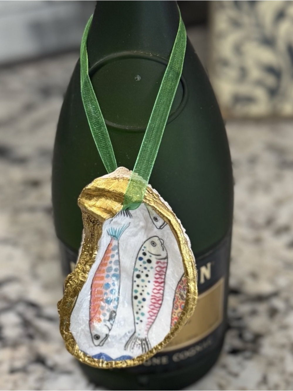 Go Fish Oyster Shell Ornament